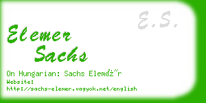 elemer sachs business card